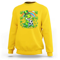 Cute Dinosaur Soccer Player Sweatshirt St Patricks Day Dino Lover