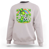Cute Dinosaur Soccer Player Sweatshirt St Patricks Day Dino Lover