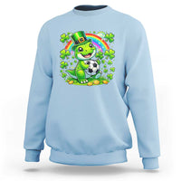 Cute Dinosaur Soccer Player Sweatshirt St Patricks Day Dino Lover