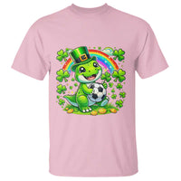 Cute Dinosaur Soccer Player T Shirt St Patricks Day Dino Lover