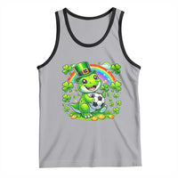 Cute Dinosaur Soccer Player Tank Top St Patricks Day Dino Lover