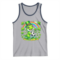 Cute Dinosaur Soccer Player Tank Top St Patricks Day Dino Lover
