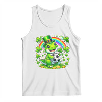 Cute Dinosaur Soccer Player Tank Top St Patricks Day Dino Lover