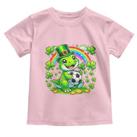 Cute Dinosaur Soccer Player Toddler T Shirt St Patricks Day Dino Lover