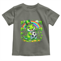 Cute Dinosaur Soccer Player Toddler T Shirt St Patricks Day Dino Lover