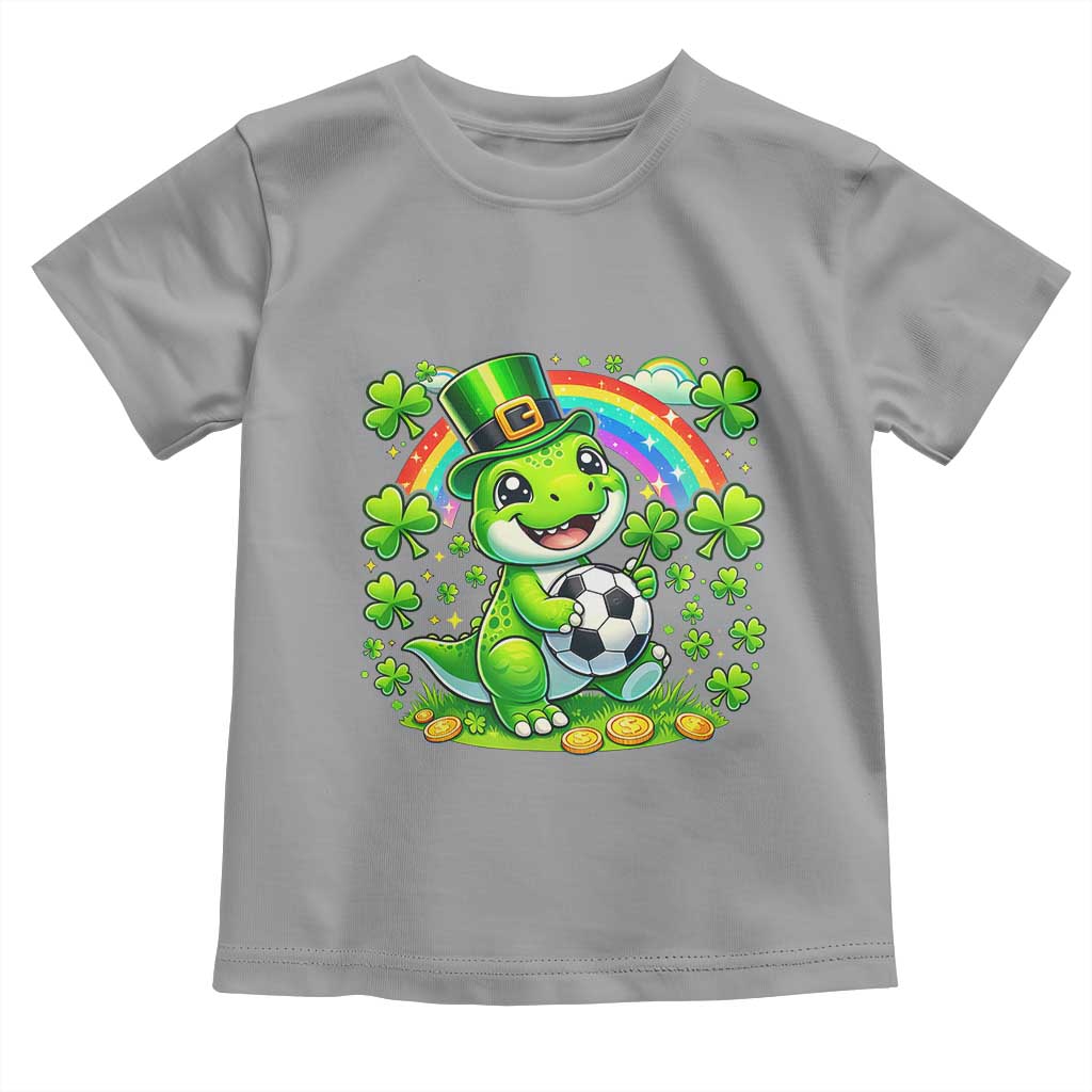 Cute Dinosaur Soccer Player Toddler T Shirt St Patricks Day Dino Lover