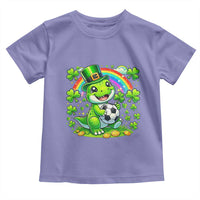 Cute Dinosaur Soccer Player Toddler T Shirt St Patricks Day Dino Lover