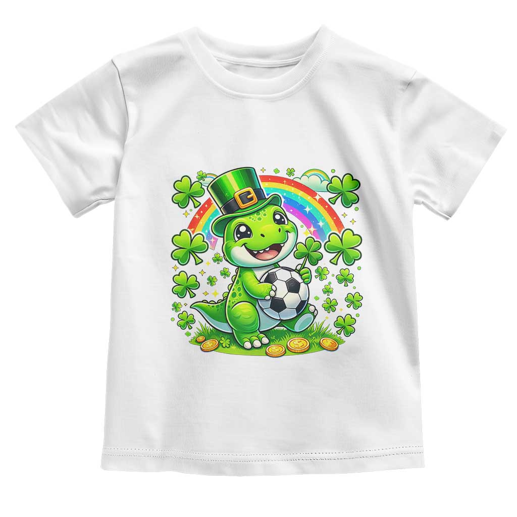 Cute Dinosaur Soccer Player Toddler T Shirt St Patricks Day Dino Lover
