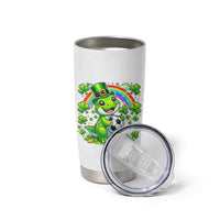 Cute Dinosaur Soccer Player Tumbler Cup St Patricks Day Dino Lover