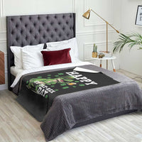 Happy St Pat Rex Day Throw Blanket Funny Dinosaur Drinking Beer