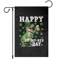 Happy St Pat Rex Day Garden Flag Funny Dinosaur Drinking Beer