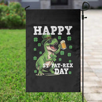 Happy St Pat Rex Day Garden Flag Funny Dinosaur Drinking Beer