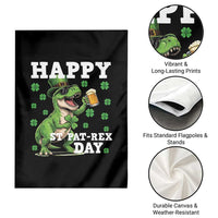 Happy St Pat Rex Day Garden Flag Funny Dinosaur Drinking Beer