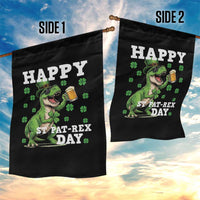Happy St Pat Rex Day Garden Flag Funny Dinosaur Drinking Beer