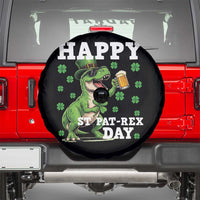 Happy St Pat Rex Day Spare Tire Cover Funny Dinosaur Drinking Beer