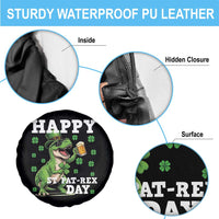 Happy St Pat Rex Day Spare Tire Cover Funny Dinosaur Drinking Beer