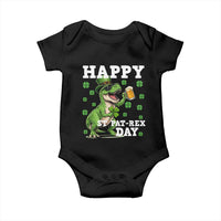 Happy St Pat Rex Day Baby Onesie Funny Dinosaur Drinking Beer