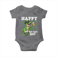 Happy St Pat Rex Day Baby Onesie Funny Dinosaur Drinking Beer