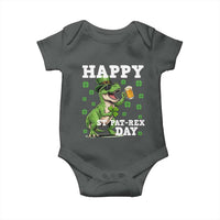 Happy St Pat Rex Day Baby Onesie Funny Dinosaur Drinking Beer