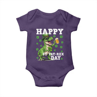 Happy St Pat Rex Day Baby Onesie Funny Dinosaur Drinking Beer