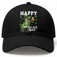 Happy St Pat Rex Day Baseball Cap Funny Dinosaur Drinking Beer