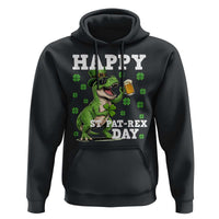 Happy St Pat Rex Day Hoodie Funny Dinosaur Drinking Beer