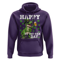 Happy St Pat Rex Day Hoodie Funny Dinosaur Drinking Beer