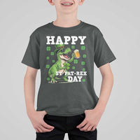 Happy St Pat Rex Day T Shirt For Kid Funny Dinosaur Drinking Beer