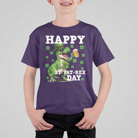 Happy St Pat Rex Day T Shirt For Kid Funny Dinosaur Drinking Beer