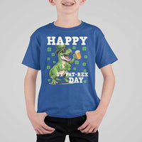 Happy St Pat Rex Day T Shirt For Kid Funny Dinosaur Drinking Beer