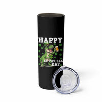 Happy St Pat Rex Day Skinny Tumbler Funny Dinosaur Drinking Beer