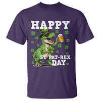 Happy St Pat Rex Day T Shirt Funny Dinosaur Drinking Beer