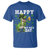 Happy St Pat Rex Day T Shirt Funny Dinosaur Drinking Beer