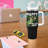 Happy St Pat Rex Day Tumbler With Handle Funny Dinosaur Drinking Beer