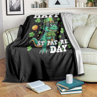 Happy St Pat Rex Day Throw Blanket St Patricks Day Dino Lover