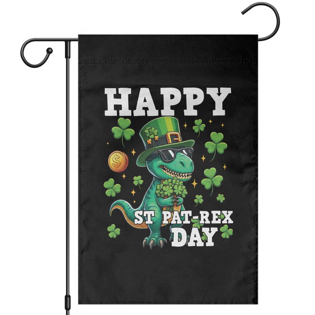 Happy St Pat Rex Day Garden Flag St Patricks Day Dino Lover