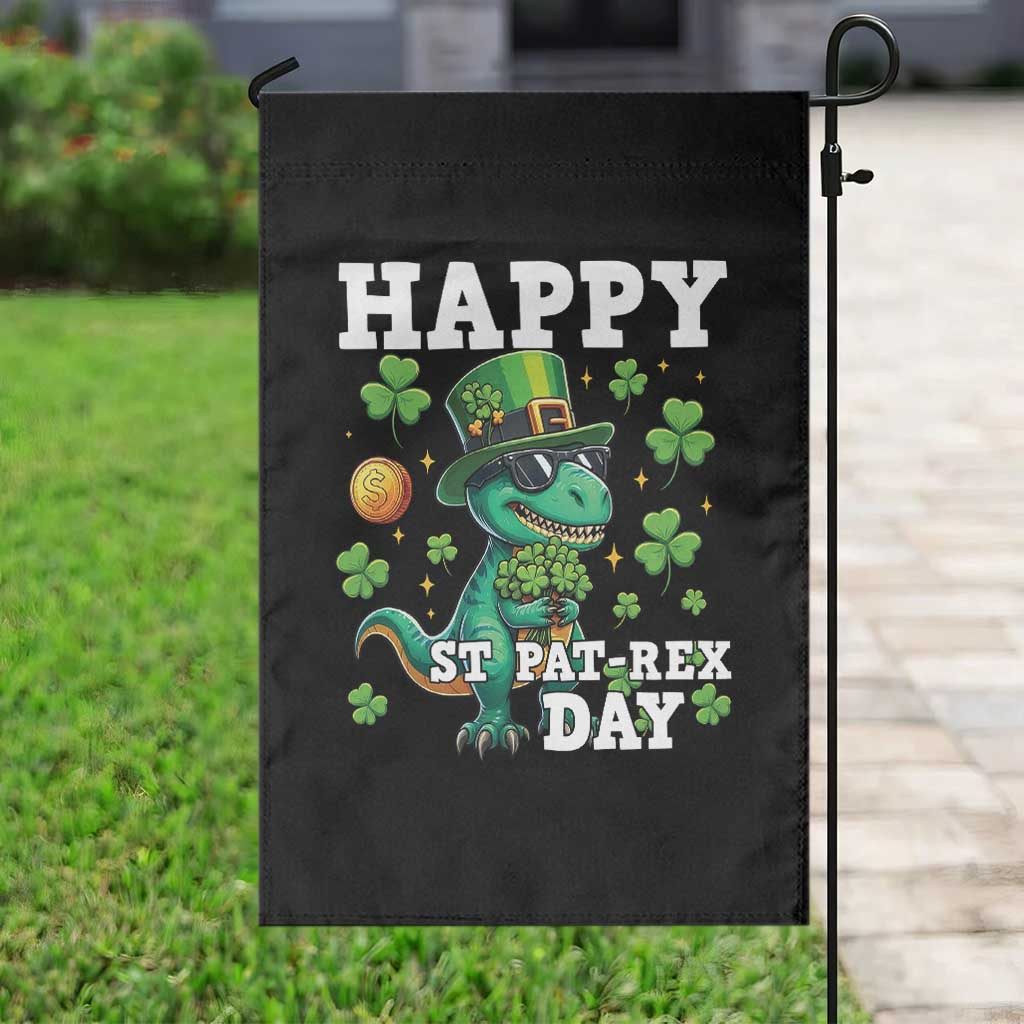 Happy St Pat Rex Day Garden Flag St Patricks Day Dino Lover