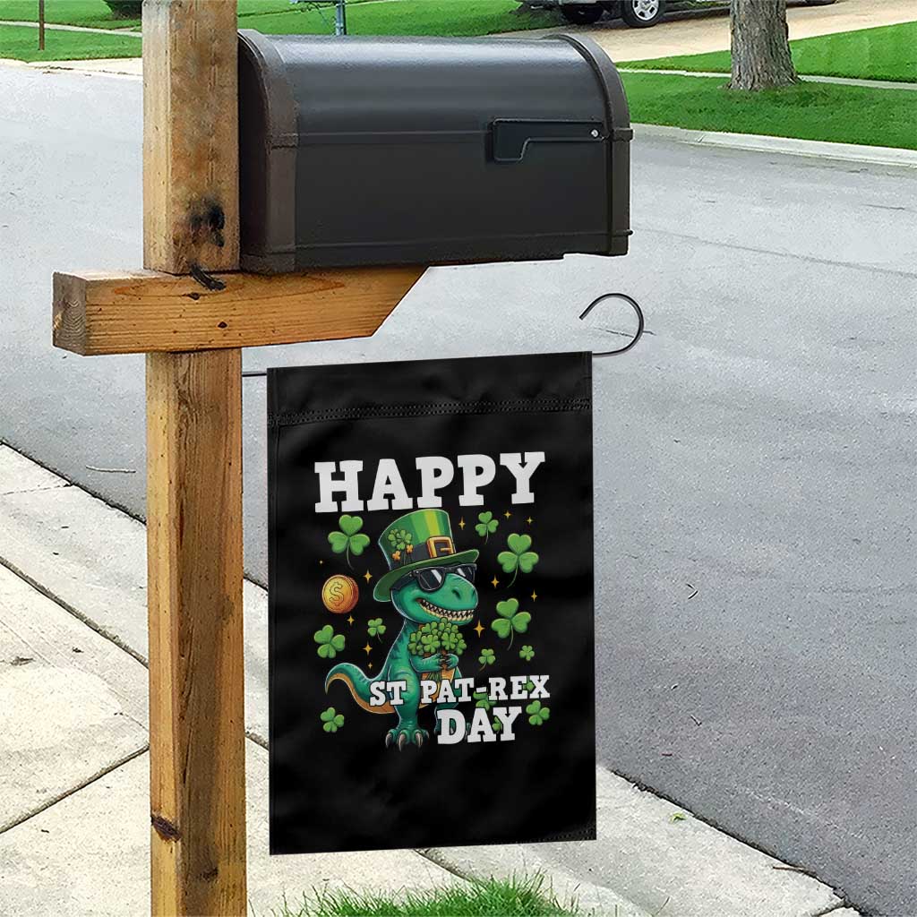 Happy St Pat Rex Day Garden Flag St Patricks Day Dino Lover