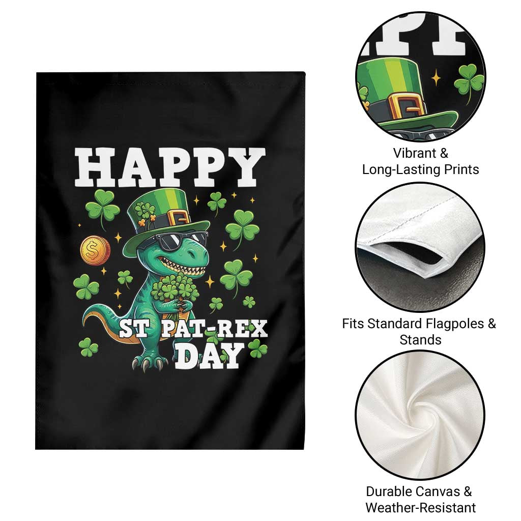Happy St Pat Rex Day Garden Flag St Patricks Day Dino Lover
