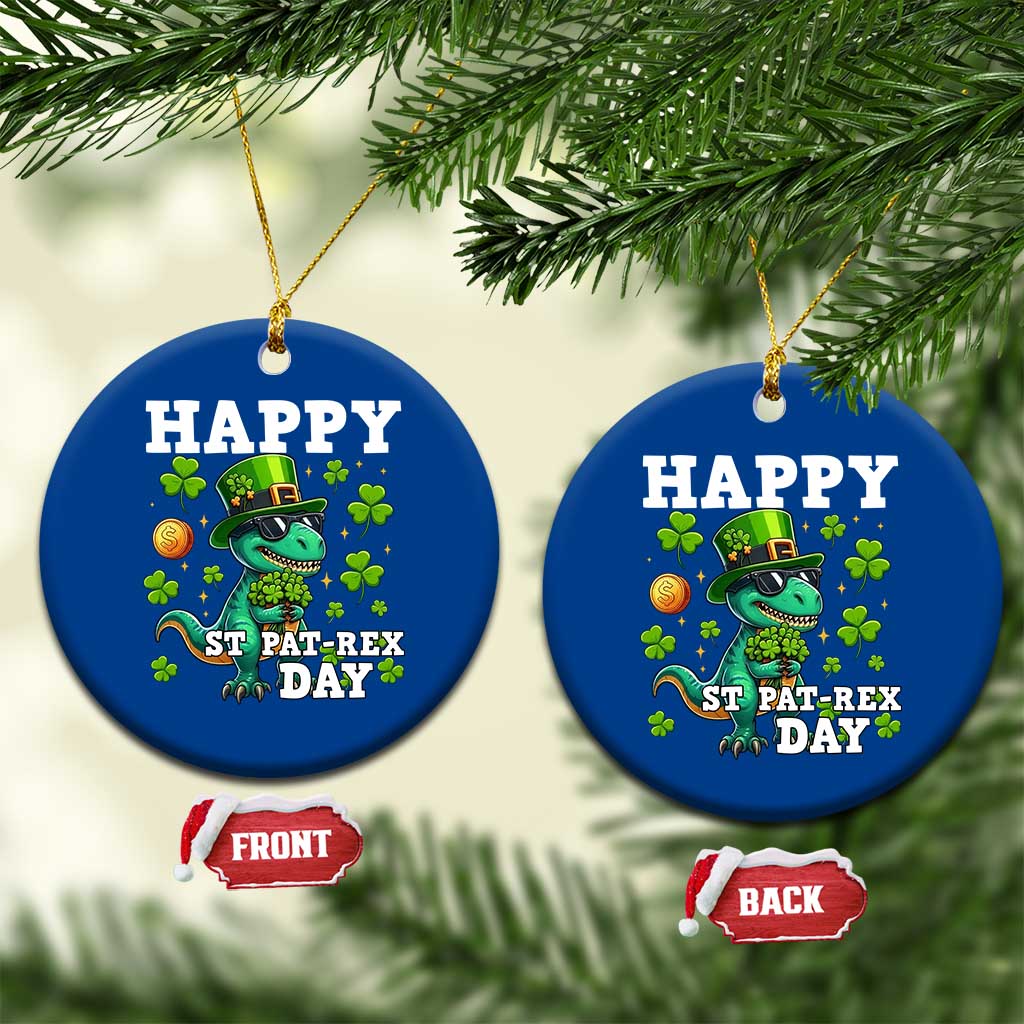 Happy St Pat Rex Day Ceramic Ornament St Patricks Day Dino Lover