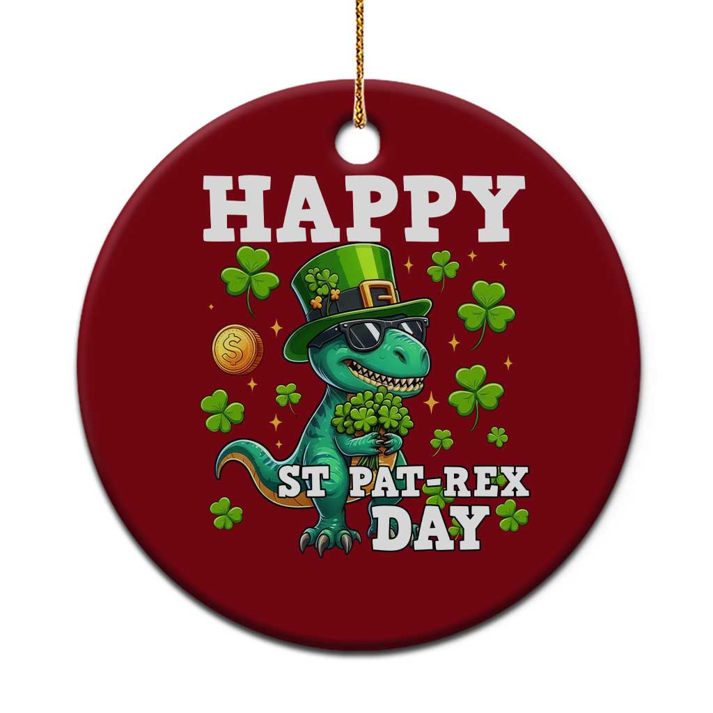Happy St Pat Rex Day Ceramic Ornament St Patricks Day Dino Lover