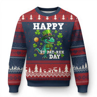 Happy St Pat Rex Day Ugly Christmas Sweater St Patricks Day Dino Lover