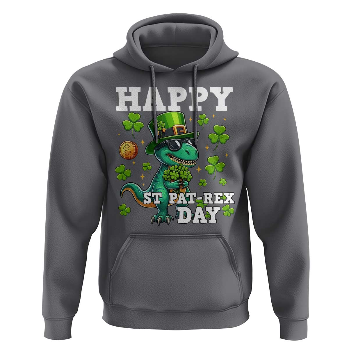 Happy St Pat Rex Day Hoodie St Patricks Day Dino Lover
