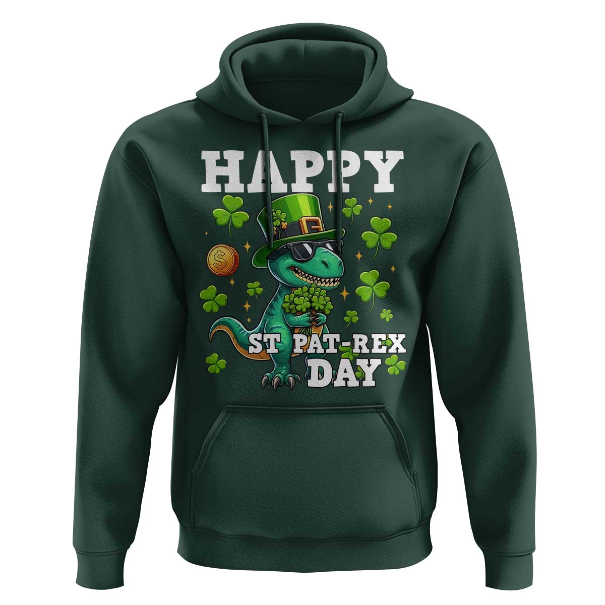 Happy St Pat Rex Day Hoodie St Patricks Day Dino Lover