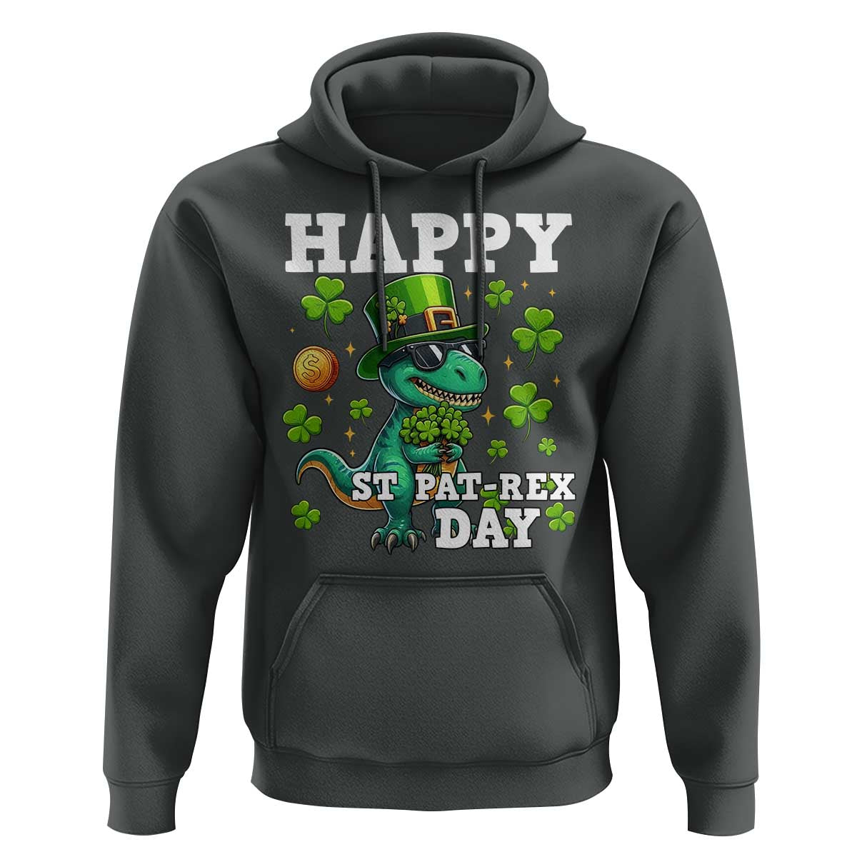 Happy St Pat Rex Day Hoodie St Patricks Day Dino Lover