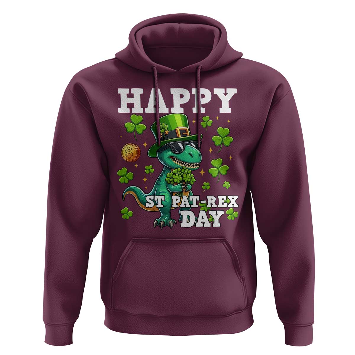 Happy St Pat Rex Day Hoodie St Patricks Day Dino Lover