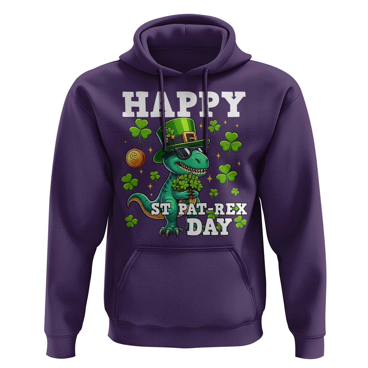 Happy St Pat Rex Day Hoodie St Patricks Day Dino Lover