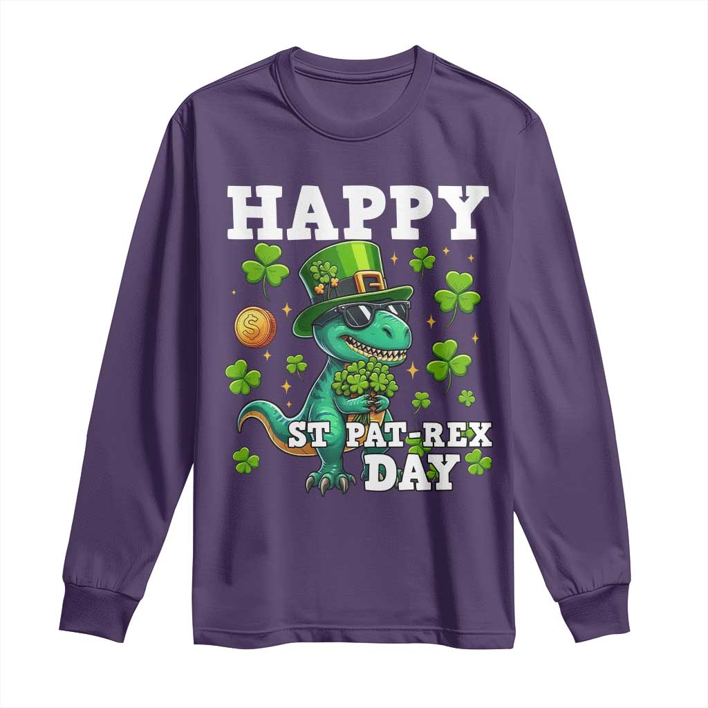 Happy St Pat Rex Day Long Sleeve Shirt St Patricks Day Dino Lover