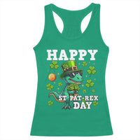 Happy St Pat Rex Day Racerback Tank Top St Patricks Day Dino Lover