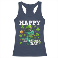 Happy St Pat Rex Day Racerback Tank Top St Patricks Day Dino Lover